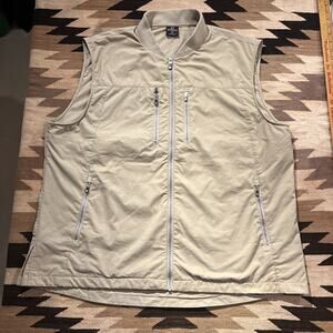 SCOTTeVEST Travel Vest Mens XXL Light Beige Full Zip Vacation Safety 2XL